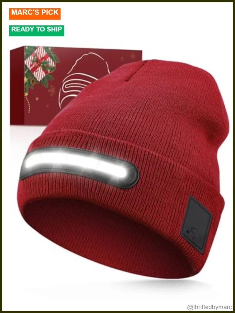LED Rechargeable Beanie with Adjustable Brightness, Unisex, Winter Hat for